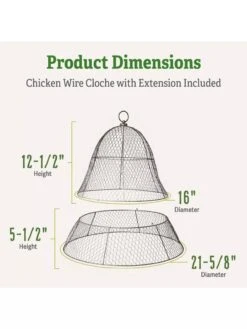 Chicken Wire Cloche With Extension -The Bloom Yard Sales Shop 8600116 1