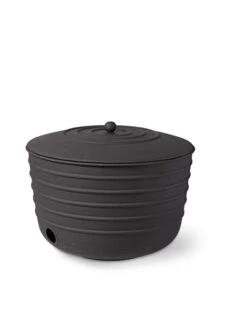 Matte Black Ribbed Hose Pot With Lid -The Bloom Yard Sales Shop 8611991 5867 tif