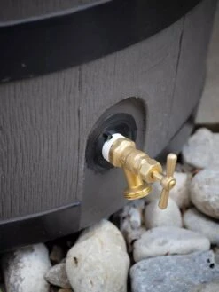 Round Rain Barrel With Planter, 35 Gallons -The Bloom Yard Sales Shop 8612856BK 10V tif